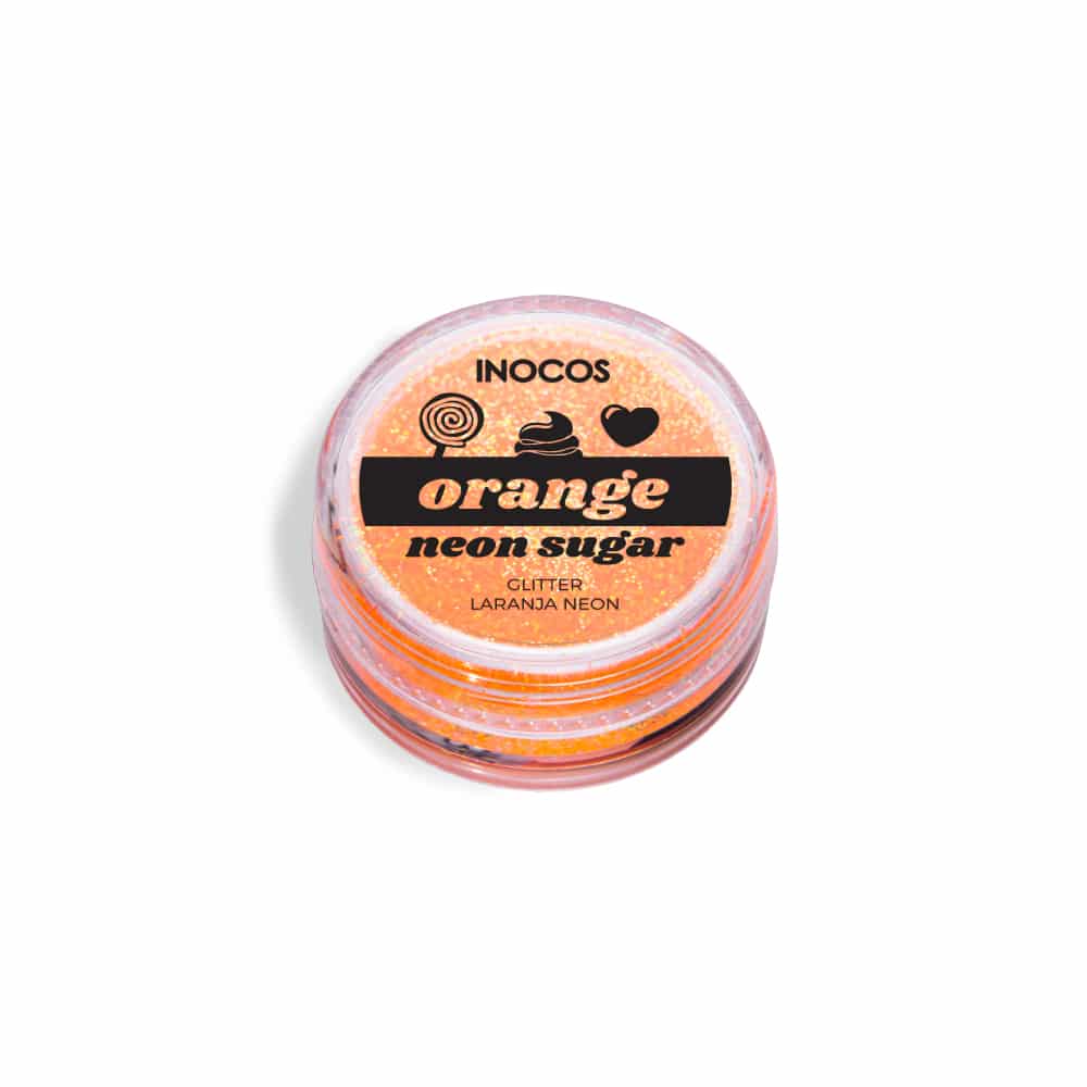 INOCOS -Pó Glitter Laranja Neon 3g Inocos Maria Doce
