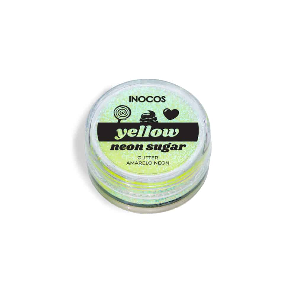 INOCOS -Pó Glitter Amarelo Neon 3g Inocos Maria Doce Verão