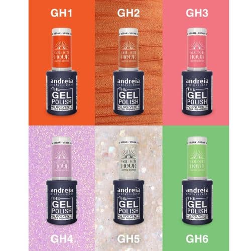 Kit 6 cores Verniz de gel Andreia "Coleção Golden Hour"