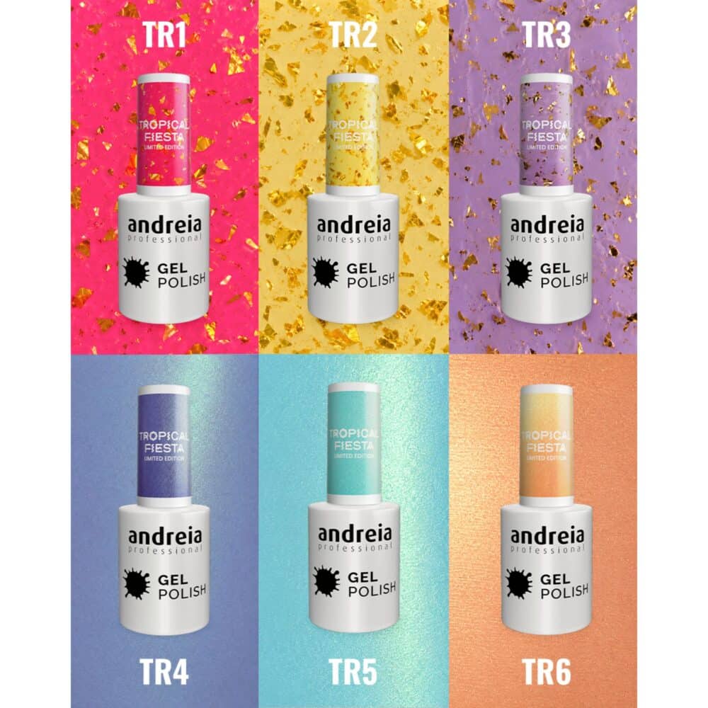 Kit 6 cores Verniz de gel Andreia "Coleção Tropical Fiesta"